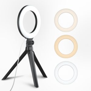 Selfie-lampa med LED Ringlampa 26 cm Bästa selfi lampa med tre olika färgtoner