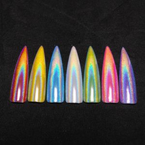 Holografisk Regnbågseffekt Chrome naglar Pulver