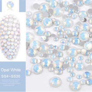Flat Bottom Nail Rhinestones Opal Colorful Crystal Glass Aa