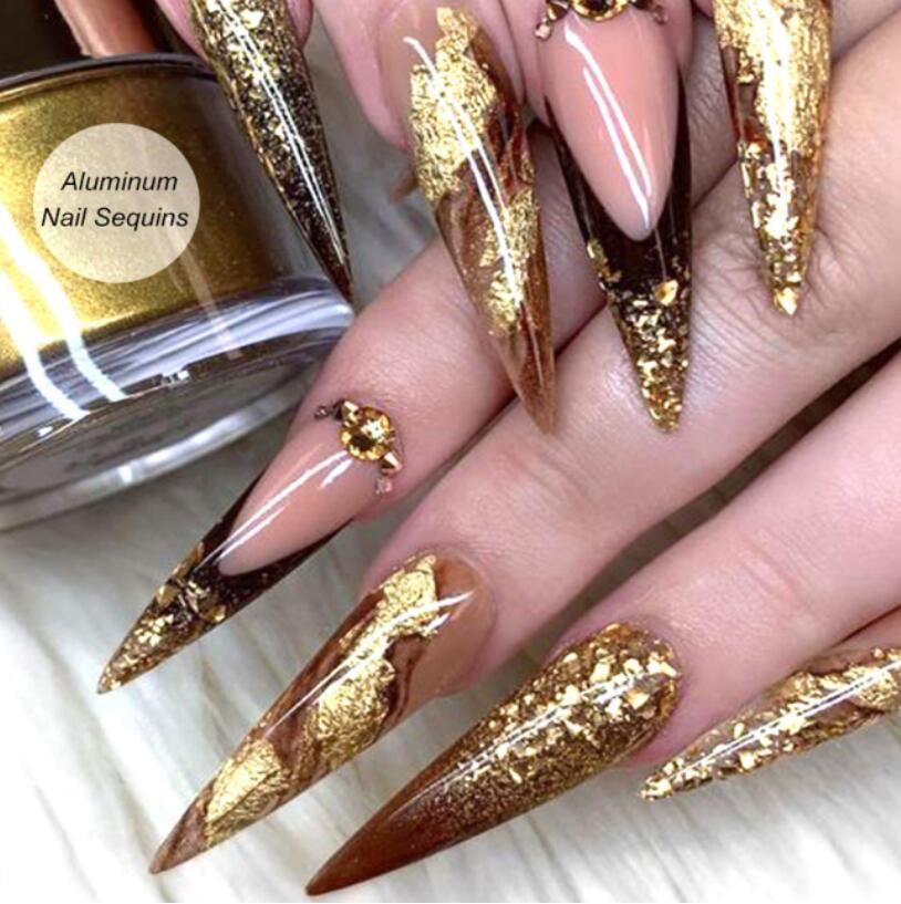 Här är lite inspiration för dig vad du kan göra med Folie i Guld & Silver för nagelkonst nail art dekoration på naglar 4