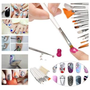 Nagelpenslar kit för Gel och akrylfärg Nail Art 15 st Pack med akrylfärg 1