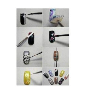 Nagelpenslar kit för Gel och akrylfärg Nail Art 15 st Pack vad du kan göra med dem