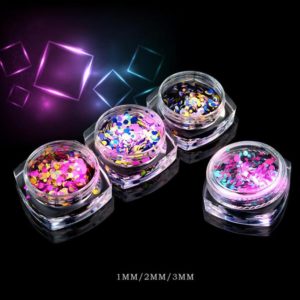 Round shiny glamorous flakes nail art