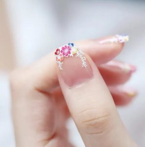 nail stamping plate nagel stämpelplatta Nagelinspirationer av nagelkonstnären skapade med nagelstämpel, även kallad för stämpelplatta eller stämpelmall - fina blommor 1