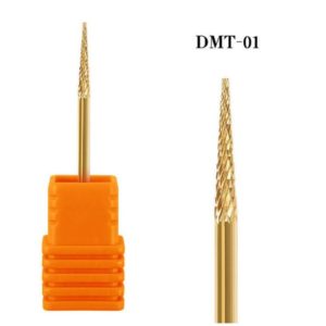 Bits till elfil lång tunn form Nagelrengöring guld Drillbits Nail drill bits DMT-01
