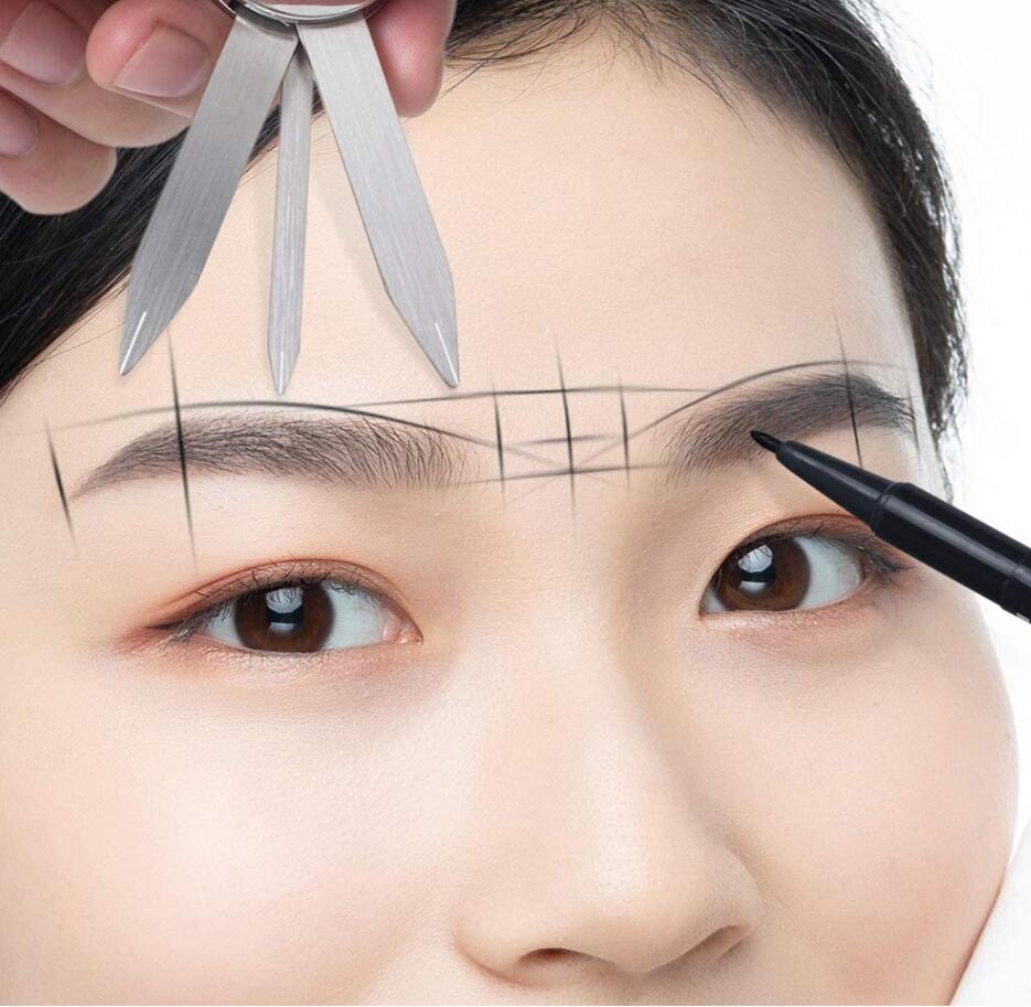 Eyebrow compass BB compass Ögonbryn kompass Ritverktyg ögonbrynsmätare mäta på kundens ögonbryn för att få ett par symmetriska ögonbryn Tatuering verktyg Närbild 2