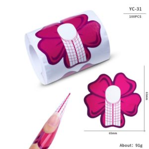 Nagelmallar i rosa blomma form Nagelmall för nagelförlängning - Nail forms