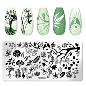 Stämpelplatta naglar. Hög kvalitet nagel stämpelplatta för nailart. nail stamping plate med olika mönster Nageldekorationer - Rektangel i Metall Modell OM-H07