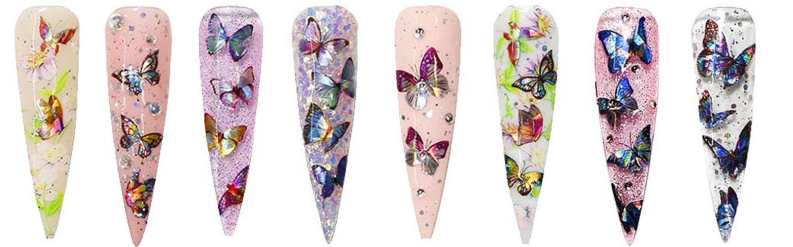 nagelklistermärken med fjäril Butterfly Nail stickers Nageldekorationer Självhäftande Vattentät nailart stickers och nageldekoration inspiratione
