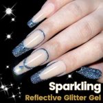 Gellack Shellack Diamond glitter Flashing lights i ljusblå 15 ml Stor volym nr 006 på kunden