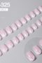 Press on nails Läsnaglar rosa och vita med unik design fykantiga