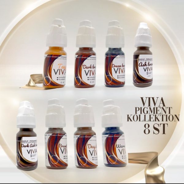 VIVA Pigment kollektion 8 st färger för permanet makeup av ögonbryn Microblading & Powder brows Ombre PMU