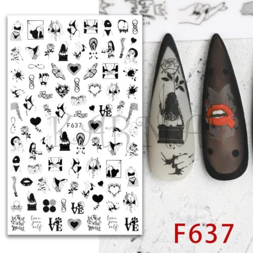 Coola moderna nagelklistermärken med många stilar. Cool and modern Nail stickers Nail art F637