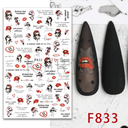 Coola moderna nagelklistermärken med olika mönster. Cool and modern Nail stickers Nail art F833