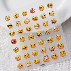 Emoji olika ansiktsuttryck nagelklistermärken. Emoji nail stickers nageldekorationer nail decoration TS-088