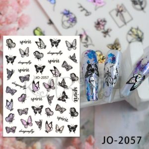 Hologfrasik vacker fjäril nagelklistermärke i olika stilar Holografic butterfly nail stickers Nageldekorationer CJ-2057