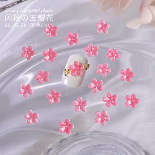 Japanska körsbärs blommor nagelmycken i rosa färg för nail art. Japanese cherry flowers i pink Nageldekoration SS102-2