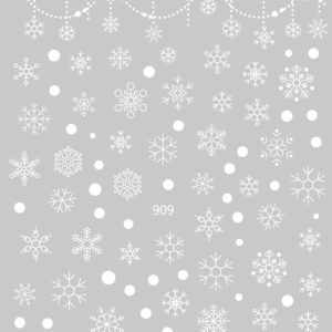 Vita Snöflingor i olika storlekar & stilar nagelklistermärken, White snow flakes nail stickers nageldekorationer nail decoration för vinter naglar 909