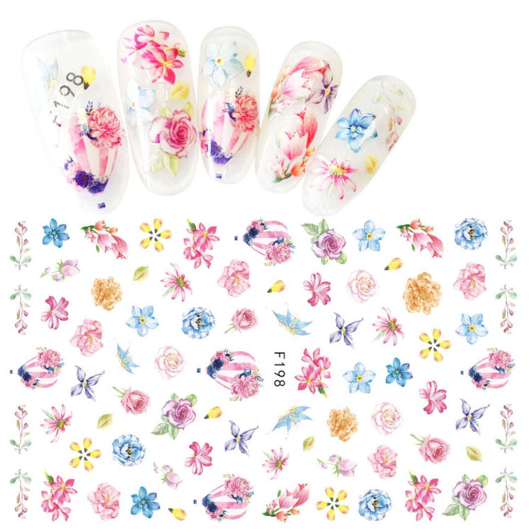 Blandad av olika sorters blommor nagelklistermärken Nail stickers
