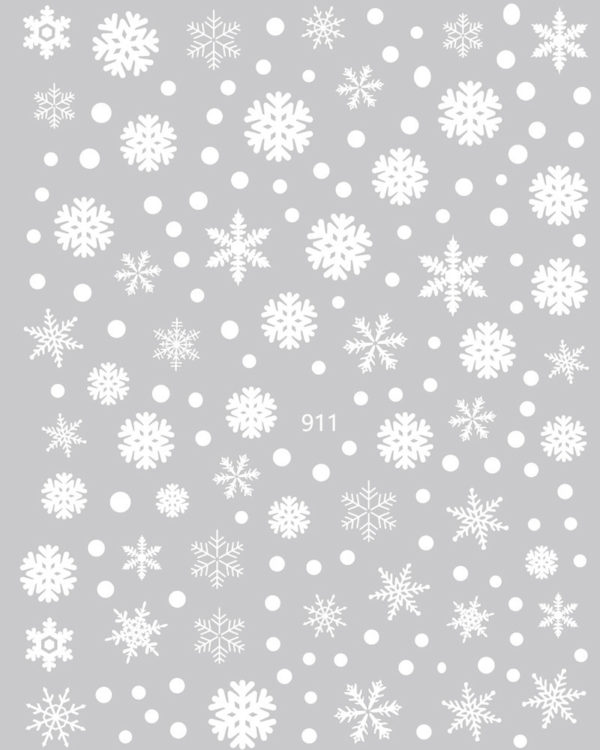 Eleganta vita Snöflingor i olika storlekar & stilar nagelklistermärken