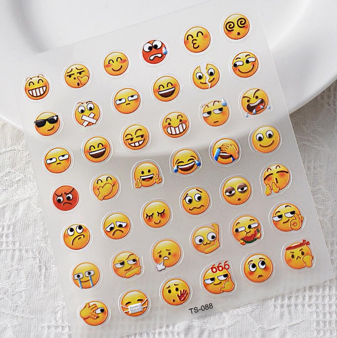 Nagelklistermärken Emoji olika ansiktsuttryck Emoji nail stickers Nageldekorationer