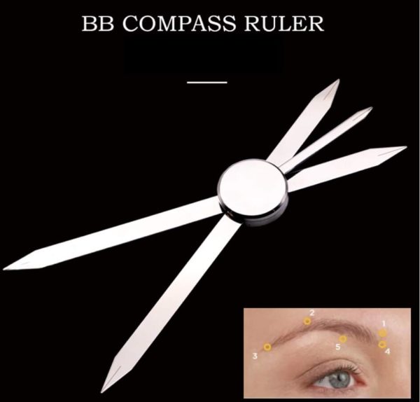 Eyebrow compass BB compass Ögonbryn kompass Ritverktyg ögonbrynsmätare använders på modellen Tatueringsverktyg