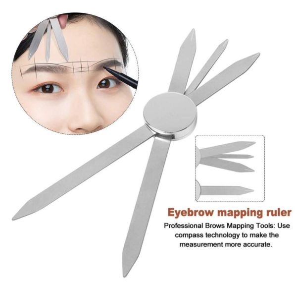 Eyebrow compass BB compass Ögonbryn kompass Ritverktyg ögonbrynsmätare mäta kundens ögonbryn Tatuering verktyg