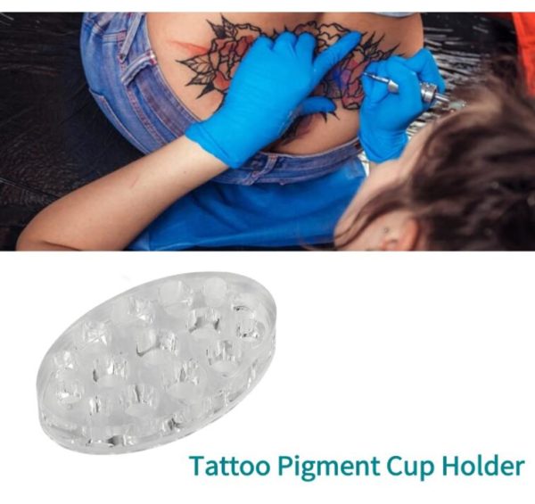 Färg hållare bläckbehållare för tatuering i oval formen