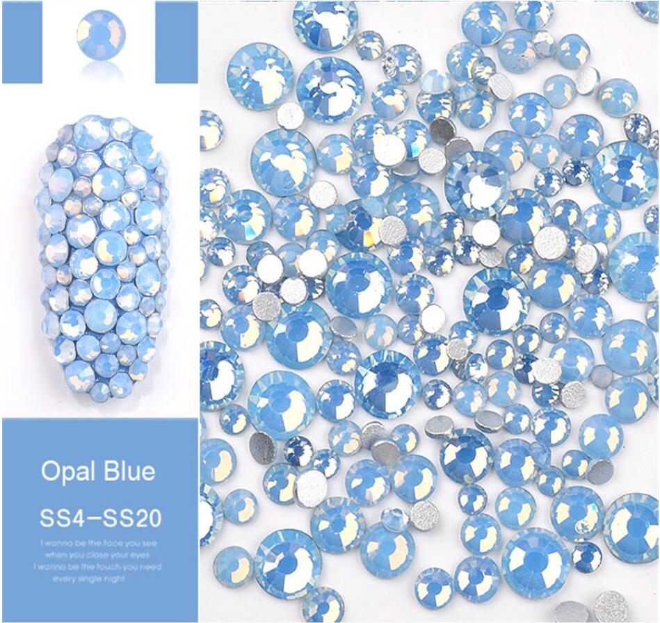 Rhinestones Strass Diamant Opal blå 450 st hög kvalitet