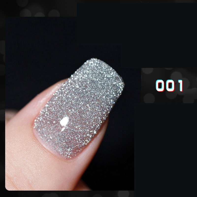 Gellack Shellack Diamond glitter Flashing lights i vit 15 ml Stor volym nr 001