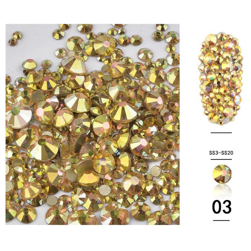 Rhinestones Strass Diamant Gold Glass 04 1400 st hög kvalitet