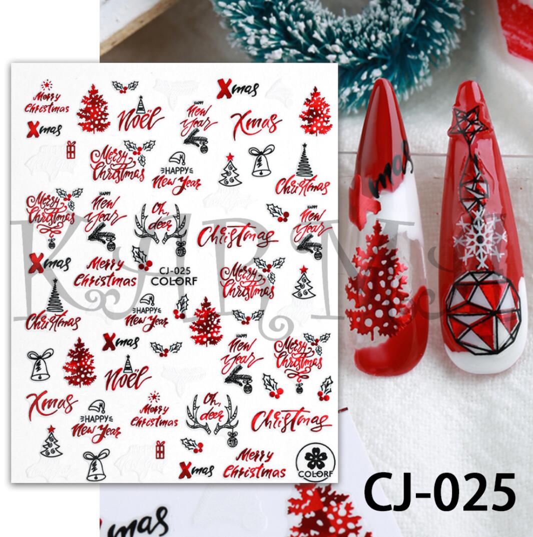 Jul & nyårs nagelklistermärken. Christmas & new year nail stickers