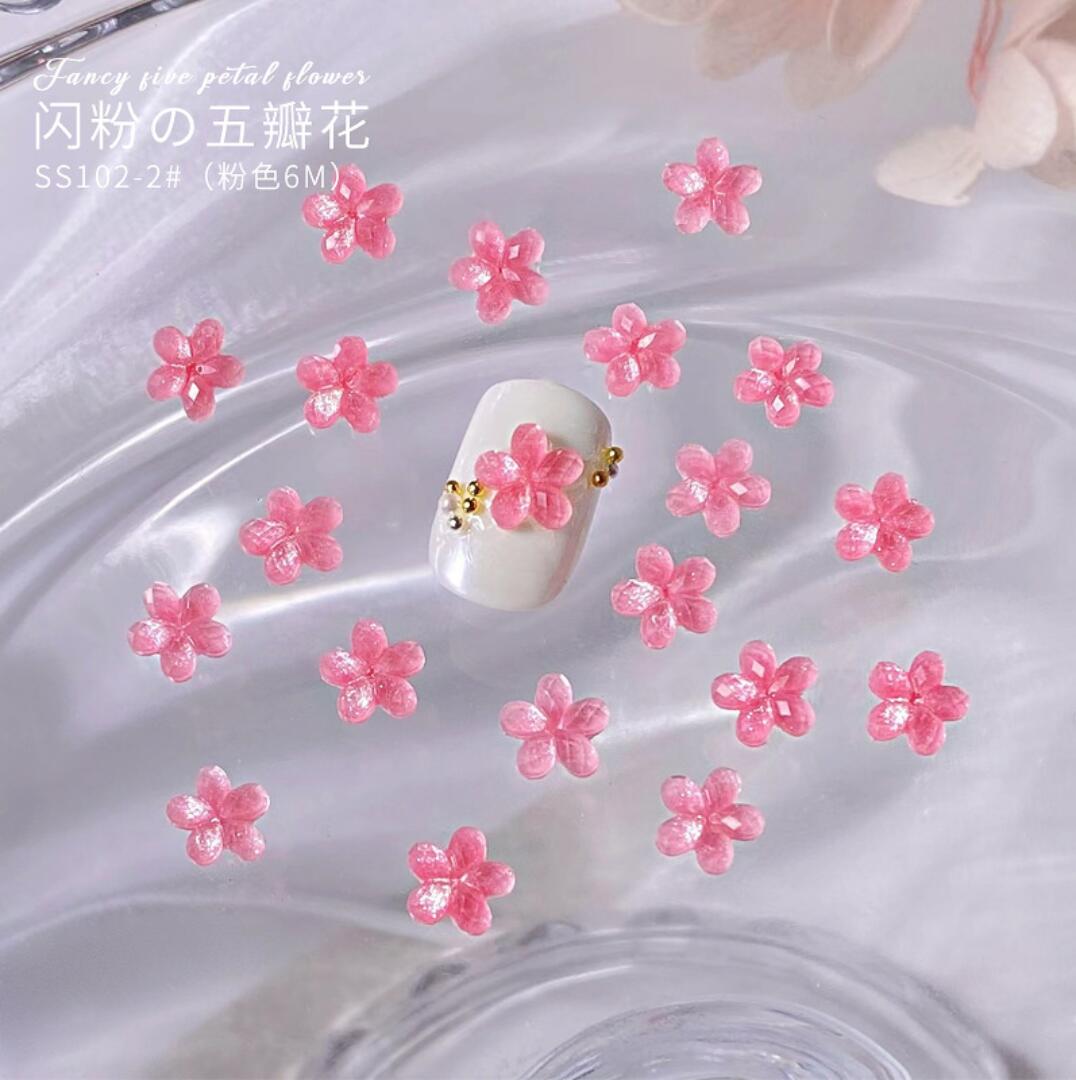 Nagelsmycken Japanska Rosa körsbärsblommor 100/st Cherry flowers Nageldekoration