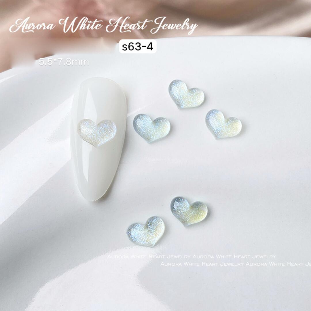 Nagelsmycken Ljusblå glittrande Hjärtan Heart Nail jewelry 1st Nageldekoration