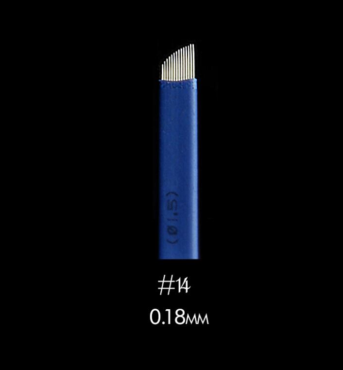 Royal Blue #14 0.18mm Microblading Flex Blade 10 pack