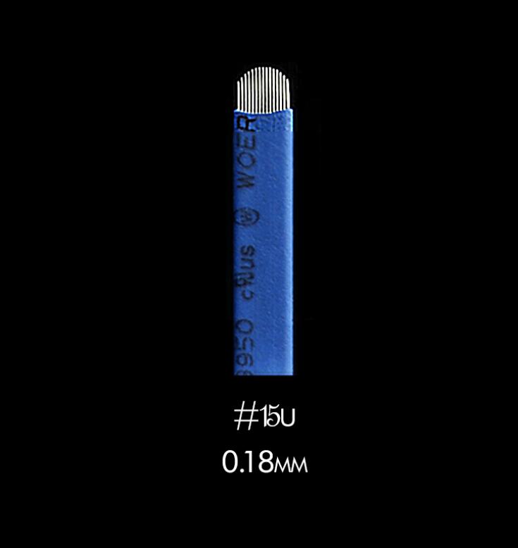 Royal Blue #15 U 0.18mm Microblading U Blade 10 pack