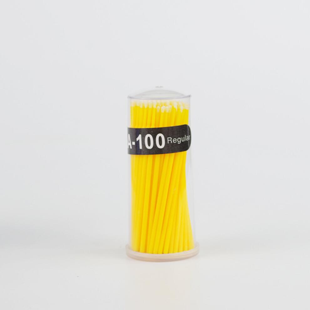 Microborste Microbrush i gul 100 st för Ögonfransförlängning | Salong tillbehör