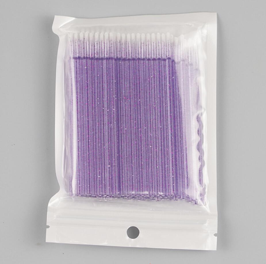 Microborste Microbrush i lila glitter Påse/100 st | Salong tillbehör