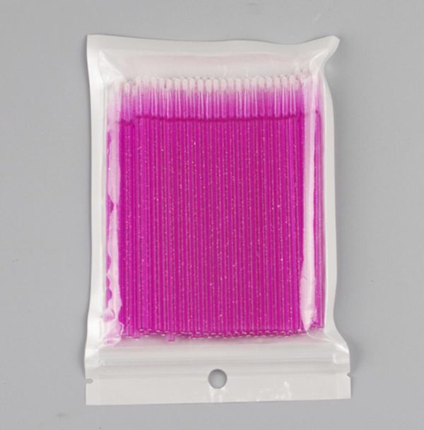 Microborste för fransförlängning. Microbrush i rosa glitter