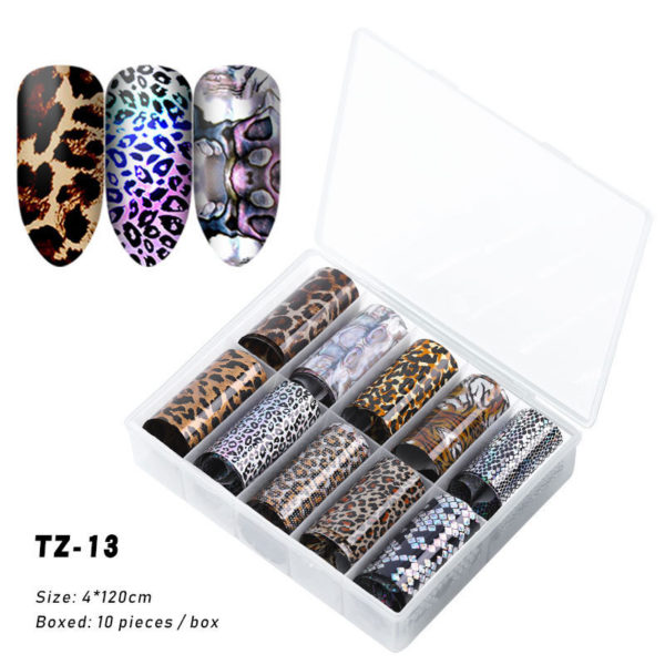 Nagelklistermärken Nail Art Nagelfolie Sticker olika Sexiga Leopard mönster TZ-13