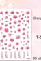 Nagellistermärken körsbärsblommor i rosa med olika stilar för nailart Modell T500