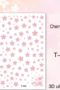 Nagellistermärken körsbärsblommor i rosa med olika storlekar för nailart Modell T499