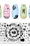 Nagelstämpelplatta Nail Art Stämpel Stämling Mall Plate med olika mönster Nageldekorationer - Rektangel i Metall Modell OM-H02