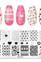 Nagelstämpelplatta Nail Art Stämpel Stämling Mall Plate med olika mönster Nageldekorationer - Rektangel i Metall Modell OM-H03