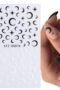 Nail stickers Självhäftande nageldekorationer Nagelklistermärken med måner och stjärnor i vit och svart färg