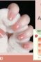 Naturliga rosa fräscha korta naturliga form lösnaglar. Natural pink fake nails Press on nails modell A-40