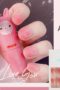 Rosa ombre lösnaglar Persika Naturlig kort form . Pink shading fake nails peach color Press on nails modell A-99