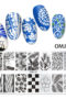 Stämpelplatta naglar. Hög kvalitet nagel stämpelplatta för nailart. nail stamping plate med olika mönster Nageldekorationer - Rektangel i Metall Modell OMJ-01