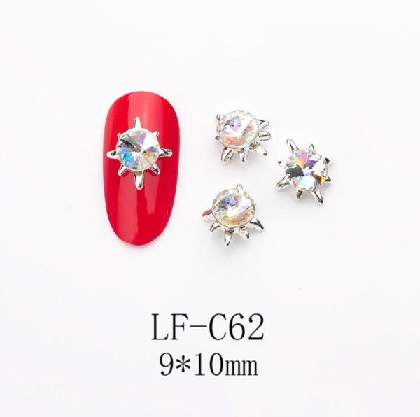 Stjärna Diamanter nagelsmycken i vit högkvalitativt. Star Diamonds nail jewelry för nail art