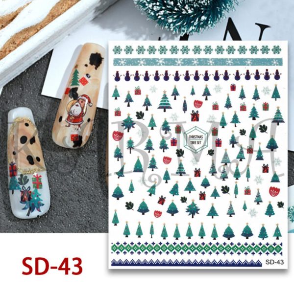 Super stilrent jul nagelklistermärken med julgran